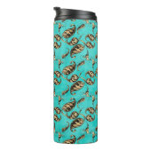 ターコイズと金ゴールドピーコックペイズリー タンブラー (回転右)