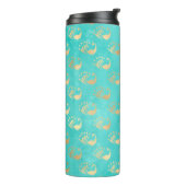 ターコイズと金ゴールドピーコック タンブラー (回転左)