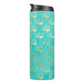 ターコイズと金ゴールドピーコック タンブラー (回転右)