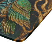 ターコイズと金ゴールドフクロウ カッティングボード (角)