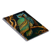 ターコイズと金ゴールドフクロウ ノートブック (右側)