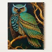 ターコイズと金ゴールドフクロウ プランナー手帳 (裏面)