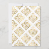 ターコイズと金ゴールドフローラの仮想ブライダルシャワー 招待状 (裏面)