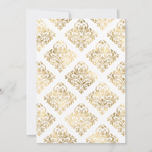 ターコイズと金ゴールドフローラの仮想ブライダルシャワー 招待状 (裏面)