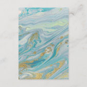 ターコイズと金ゴールド大理石の歯詳細/方向 エンクロージャーカード (裏面)
