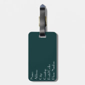 ターコイズと金ゴールド大理石 ラゲッジタグ (裏面縦)