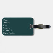 ターコイズと金ゴールド大理石 ラゲッジタグ (裏面横)