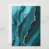 ターコイズと金ゴールド瑪瑙カップルのシャワー 招待状 (裏面)