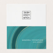 ターコイズと金ゴールド瑪瑙 名刺 (外部フラット)