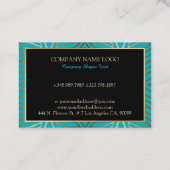 ターコイズと金ゴールド縞模様 名刺 (裏面)