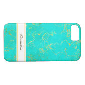 ターコイズと金ゴールド静脈石のパターンと名前 Case-Mate iPhoneケース (裏面(横))