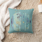 ターコイズと金ゴールド クッション (ブランケット)