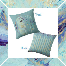 ターコイズと金ゴールド クッション