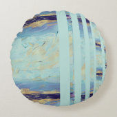 ターコイズと金ゴールド ラウンドクッション (正面)