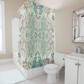 ターコイズと銅ブレンド シャワーカーテン (インサイチュ)
