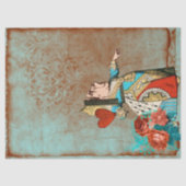 ターコイズと錆のクイーンのハートデクページ 薄葉紙 (正面)