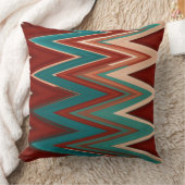 ターコイズと錆の山型 クッション (ブランケット)