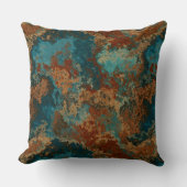 ターコイズと錆 クッション (正面)