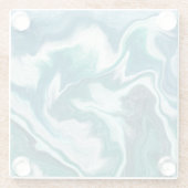 ターコイズと青の海波 ガラスコースター (裏面)