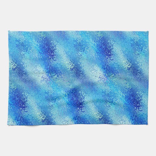 ターコイズと青王室のの抽象芸術芸術的テクスチャ キッチンタオル (横)