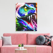 ターコイズと青鮮やかのコブラはかりで測ヘビ キャンバスプリント (インサイチュ (リビング))