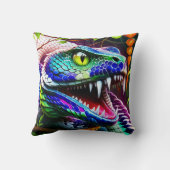 ターコイズと青鮮やかのコブラはかりで測ヘビ クッション (裏面)