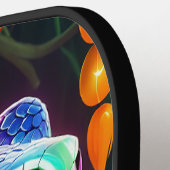 ターコイズと青鮮やかのコブラはかりで測ヘビ ピックルボールラケット (左詳細)