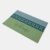 ターコイズと青（緑） ドアマット (アングル)