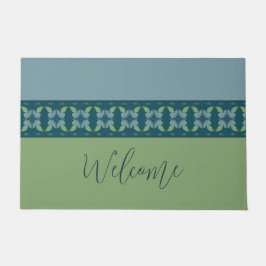 ターコイズと青（緑） ドアマット
