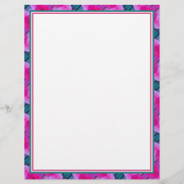 ターコイズと鮮やかなピンク レターヘッド