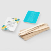 ターコイズと黄色のフローラ結婚式 プログラム ハンドファン (組立なし)