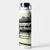 ターコイズと黄色の列車 ウォーターボトル (背面)