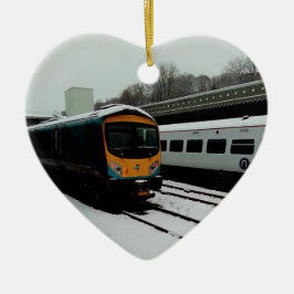 ターコイズと黄色の列車 セラミックオーナメント