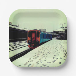 ターコイズと黄色の列車 ペーパープレート