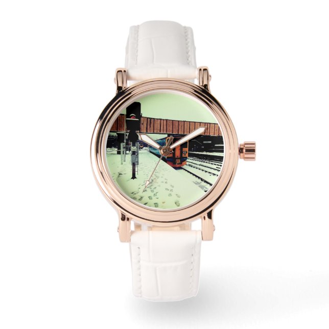 ターコイズと黄色の列車 腕時計 (正面)