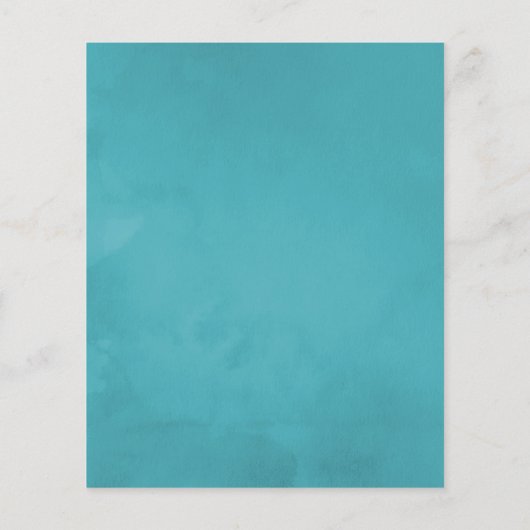 ターコイズと黄色の水色のフローラ チラシ (裏面)