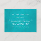 ターコイズと黄色の水色フローラ 名刺 (裏面)