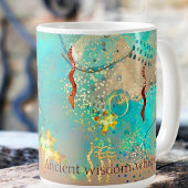 ターコイズと黄金古代の知恵ボホ コーヒーマグカップ