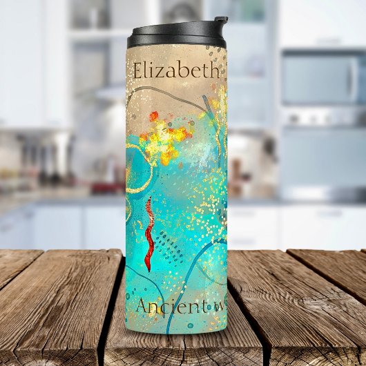 ターコイズと黄金古代の知恵ボホ タンブラー