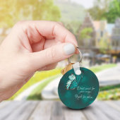 ターコイズと黒い蝶キーチェーン キーホルダー