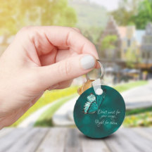 ターコイズと黒い蝶キーチェーン