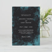 ターコイズと黒の結婚式招待状 招待状 (スタンド正面)