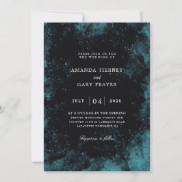 ターコイズと黒の結婚式招待状 招待状
