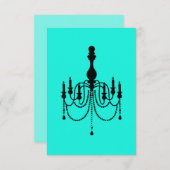 ターコイズと黒シャンデリア 出欠カード (正面/裏面)