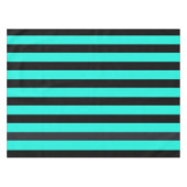 ターコイズと黒ストライプ色 テーブルクロス (正面(横))