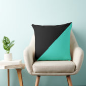 ターコイズと黒無地の色の背景 クッション (椅子)