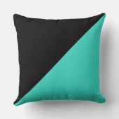 ターコイズと黒無地の色の背景 クッション (裏面)