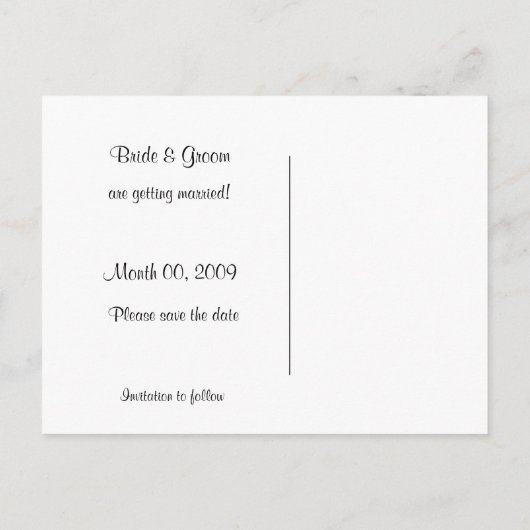 ターコイズとBrown日付写真はがきを保存 案内ポストカード (裏面)