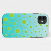 ターコイズに緑のドットが可愛いデザイン Case-Mate iPhoneケース (裏面(横))