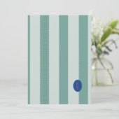 ターコイズのくぼみのあるエッジのSave The Date 招待状 (スタンド正面)